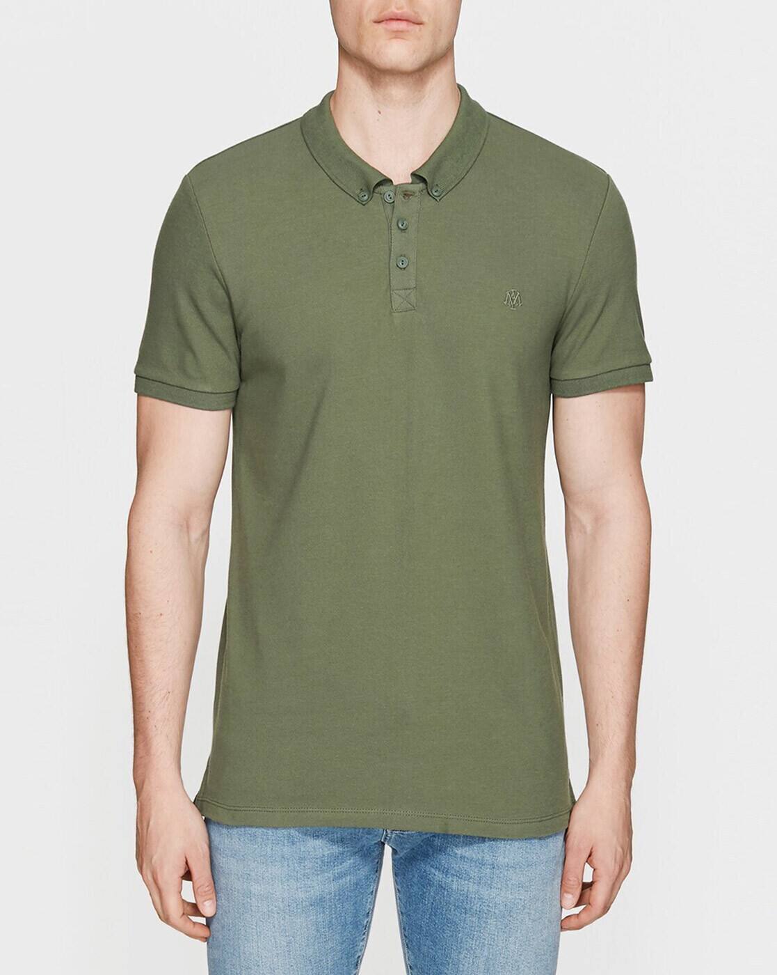 olive green polo button down