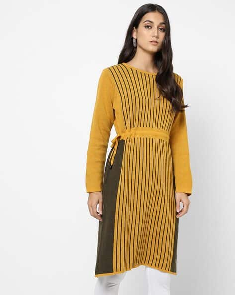 Buy Mustard Yellow Sweaters Cardigans for Women by American Eye