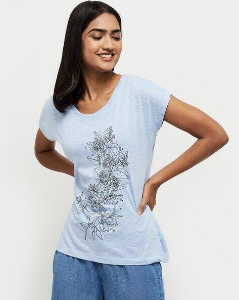 Buy Sky Blue Tshirts for Women by MAX 