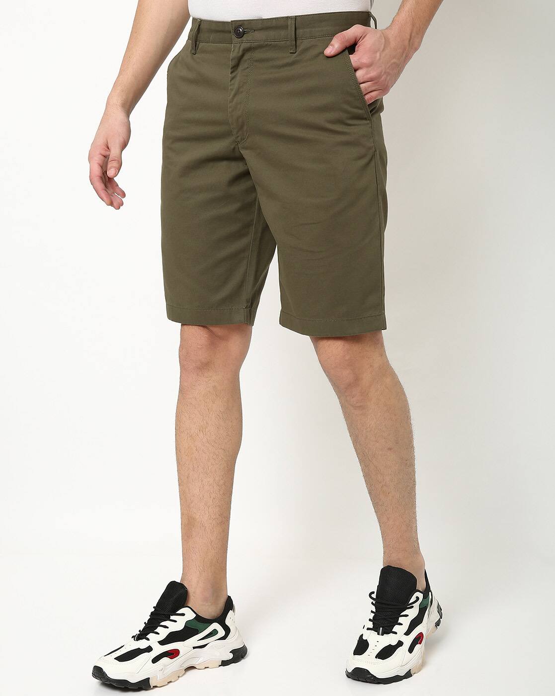 Buy Olive Green Shorts \u0026 3/4ths for Men 