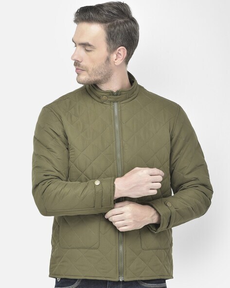 Buy Roadster Men Olive Green Solid Bomber Jacket - Jackets for Men