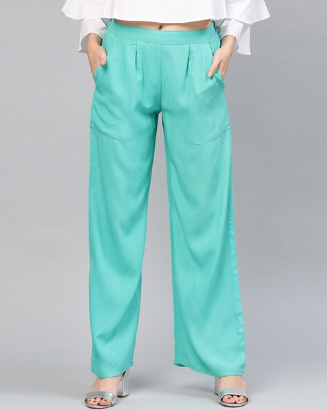 Buy ALAXENDER Women Leg Palazzo Pants, Dress Pants for Women, Work Pants  For Office. (MINT GREEN) Online at Best Prices in India - JioMart.