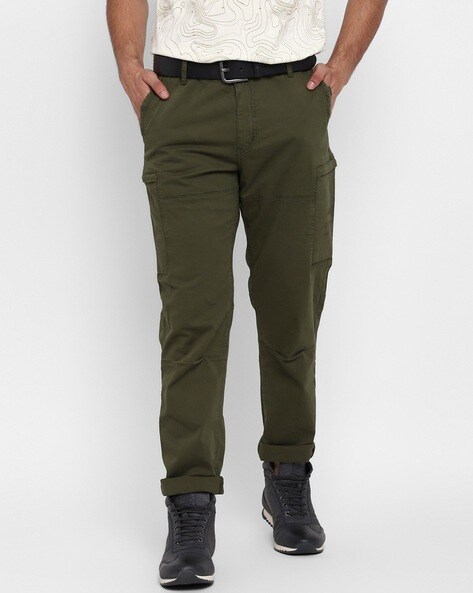 Buy TISTABENE Navy Solid Cotton Regular Fit Men's Cargo Pants | Shoppers  Stop