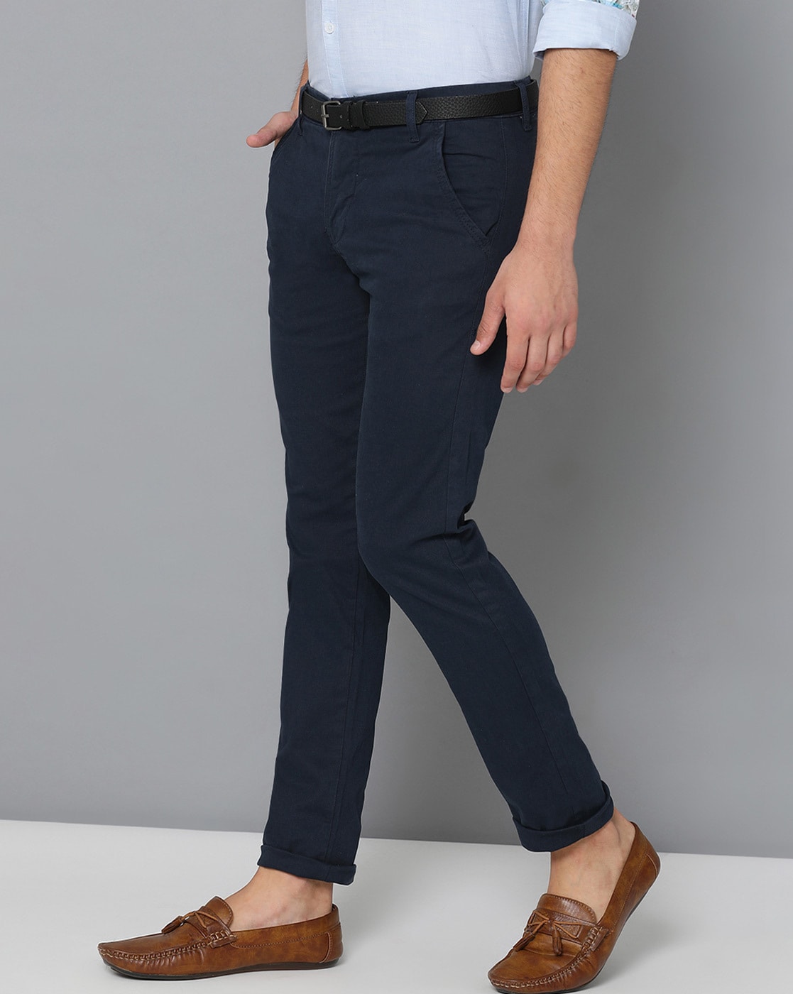 mens navy blue slim fit chinos