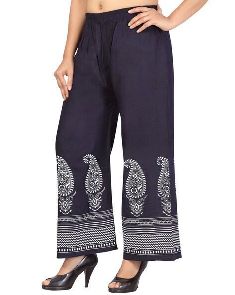 Paisley Print Palazzo with Elasticated Waist Price in India