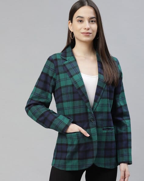 green checkered blazer