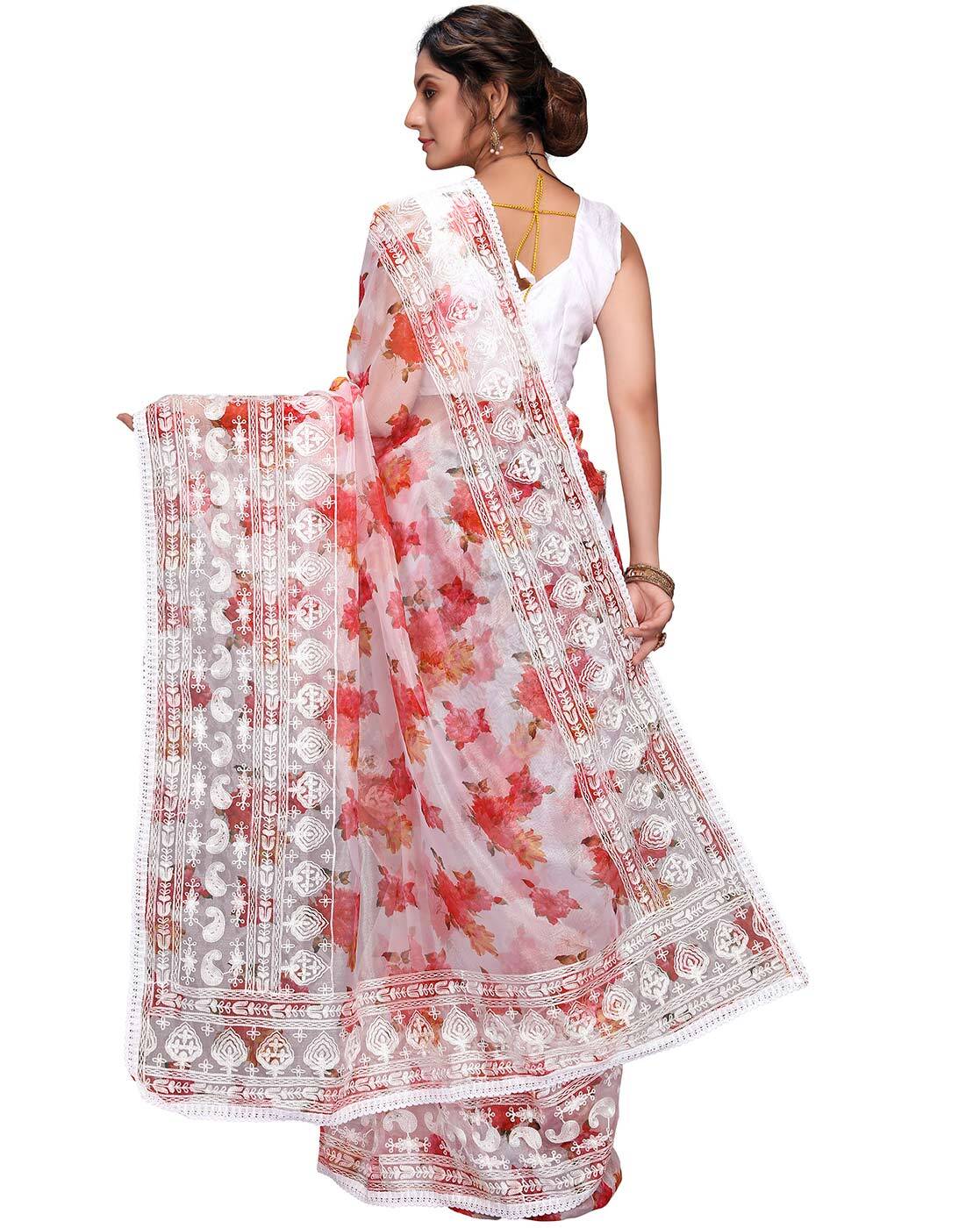 Buy White Sarees for Women by VAIRAGEE Online