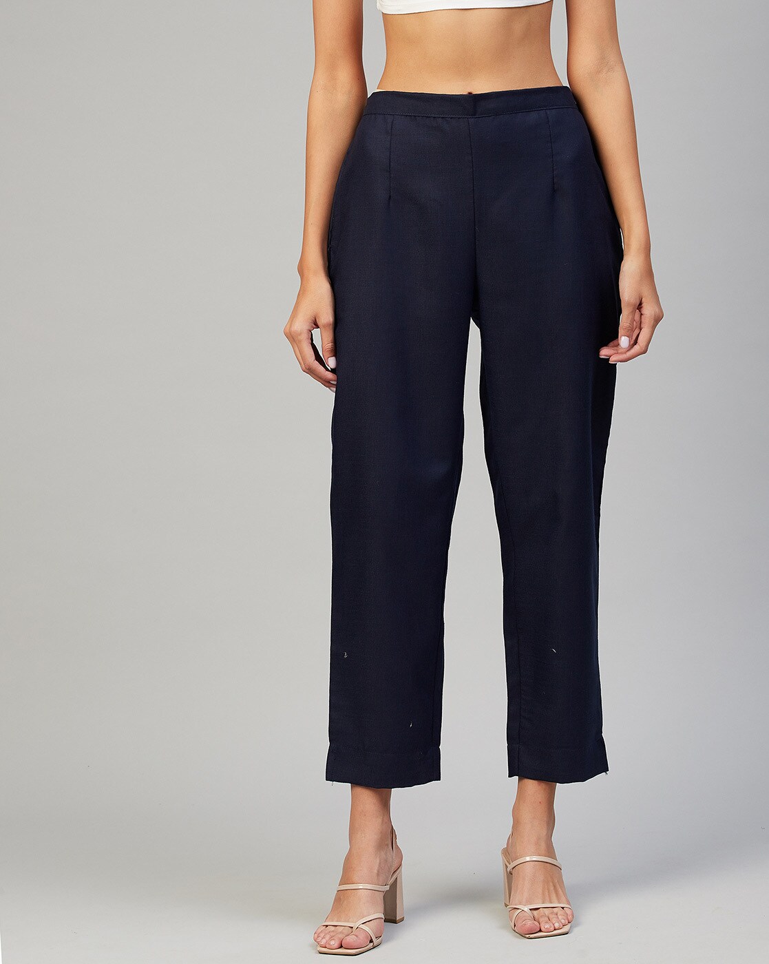 Navy Cropped Nicola Elasticated  WHISTLES 