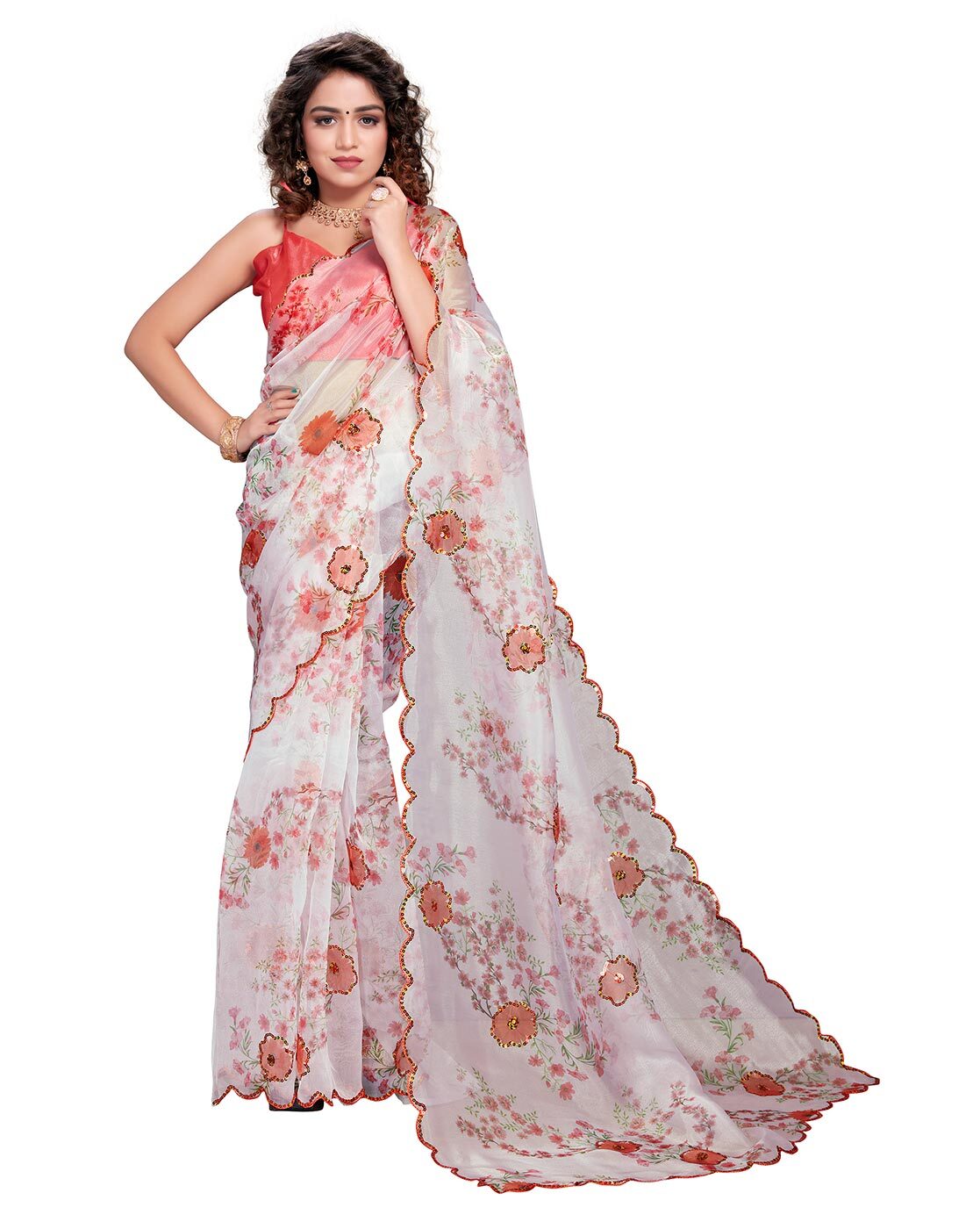 Buy White Sarees for Women by VAIRAGEE Online