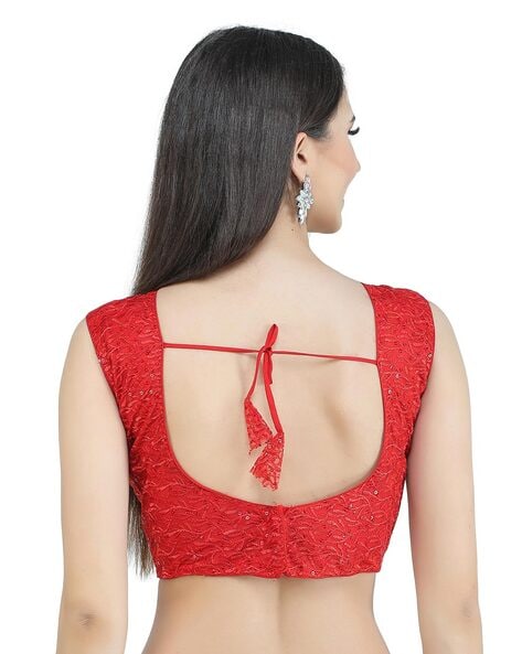 Buy H3F Style Shifly Cotton Half Net On Front Neck Red Color with