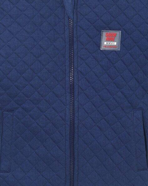 Quilted Colourblock Zip-Front Jacket view 3