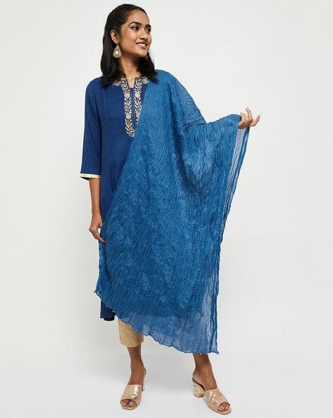 Crushed Solid Dupatta Price in India
