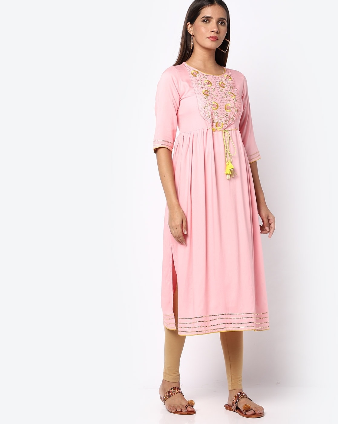 Dhibha Women's Rayon Printed Long Anarkali Kurta|Gown for Women & Girls| Women's Kurtas & Kurtis Brown : Amazon.in: Fashion