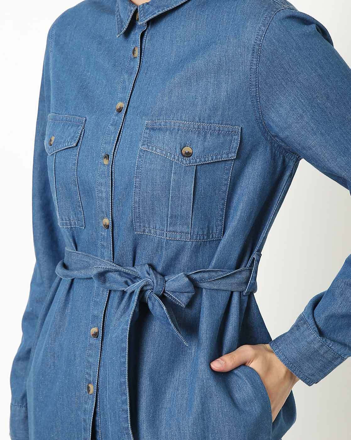 Blue Denim Tops Tunic Dresses Fake Hems Brooches For Women Online – Buy  Blue Denim Tops Tunic Dresses Fake Hems Brooches Online in India