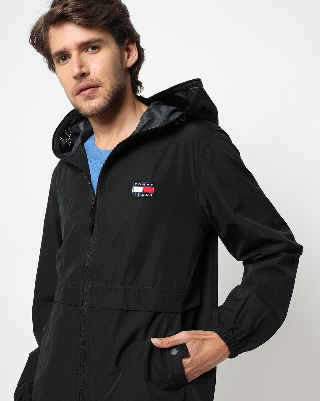 All black tommy clearance hilfiger jacket