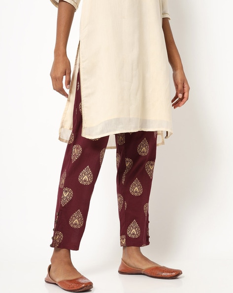 Printed Pants with Semi-Elasticated Waist Price in India