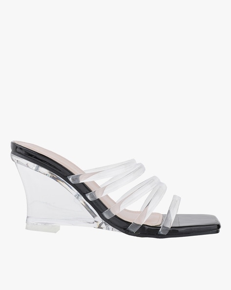 Black discount clear wedges