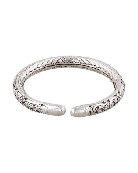 sterling silver hammered bangle bracelet torc art jewelry