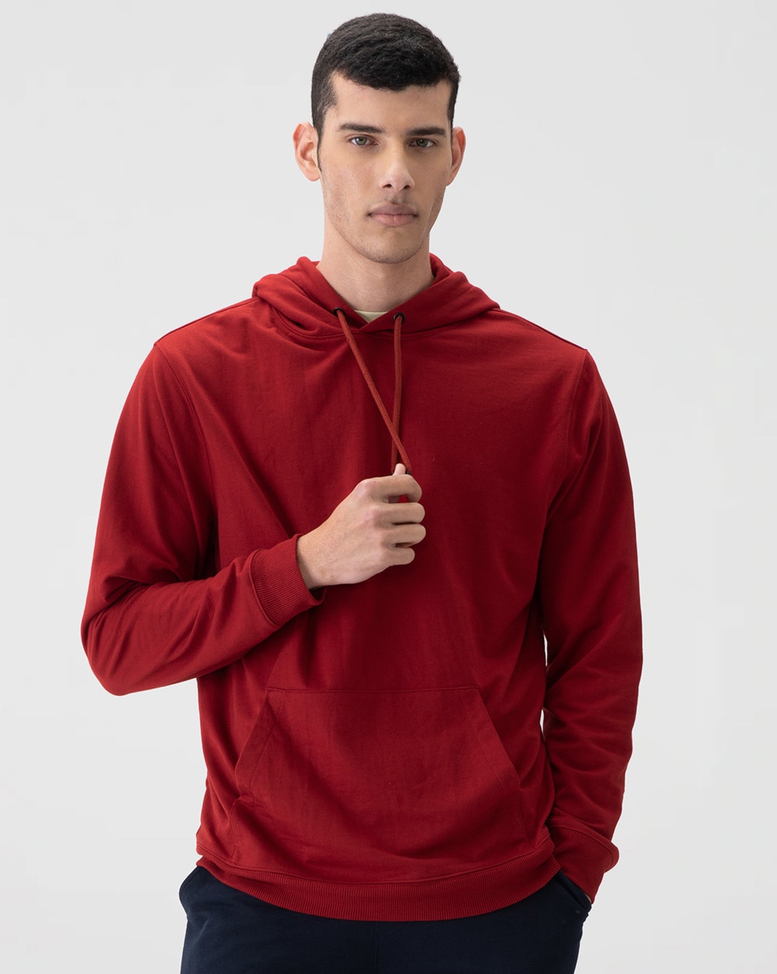 solid red sweatshirt