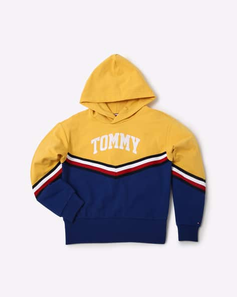 Colourblock Brand Print Hoodie