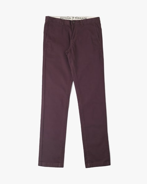 ASOS DESIGN tapered turnup smart pants in burgundy texture - ShopStyle  Chinos & Khakis