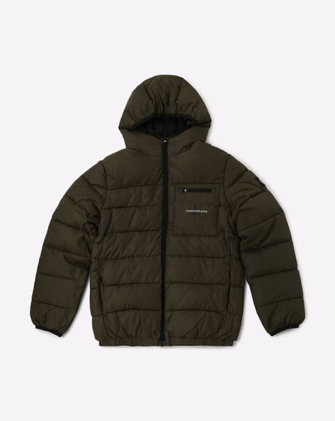 Hooded Jacket Calvin Klein Olive Jacket Buy Olive Green Jackets