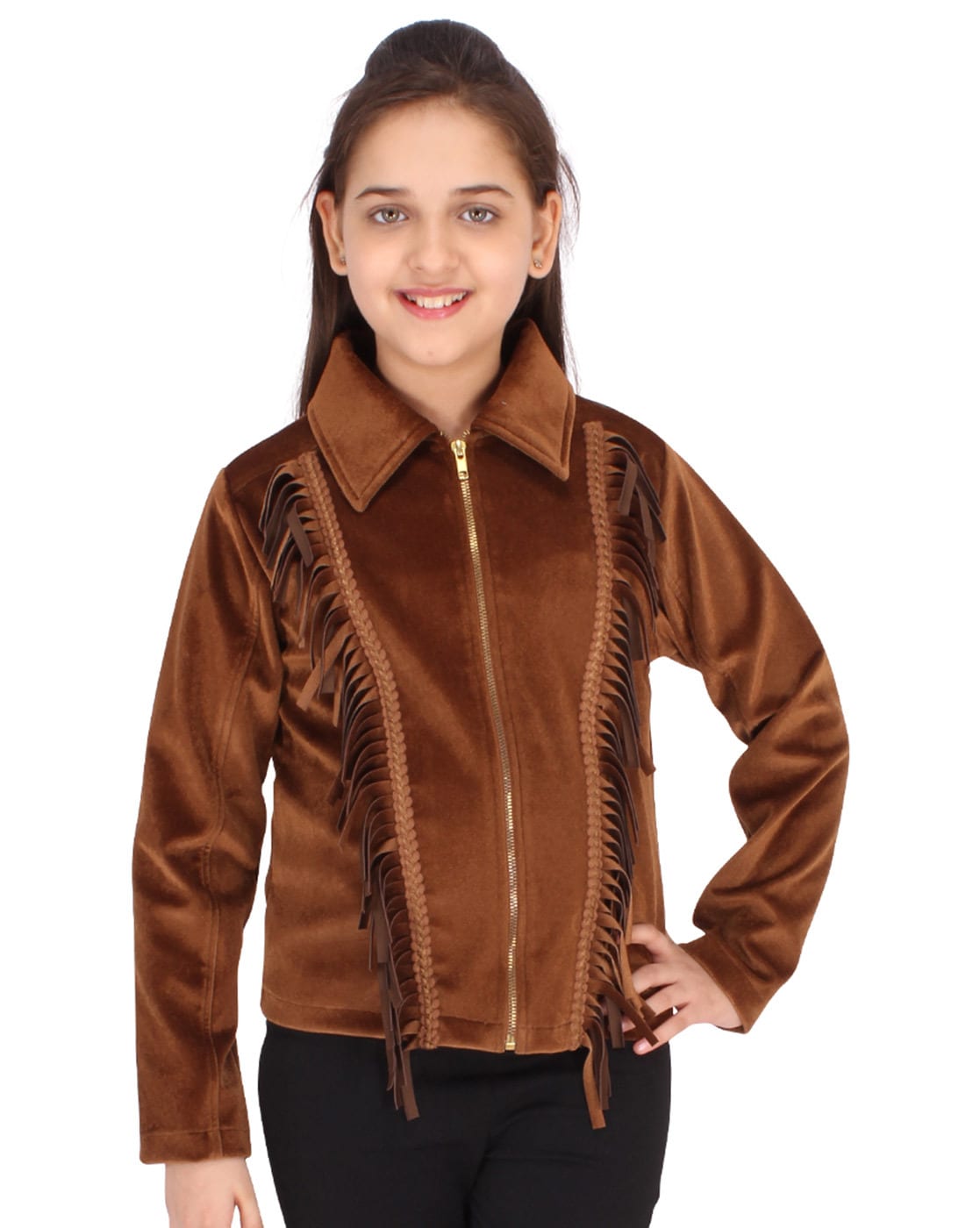 Chloé Girls Brown Beige Faux Fur Bomber Jacket (Mini-Me) – Petit New York