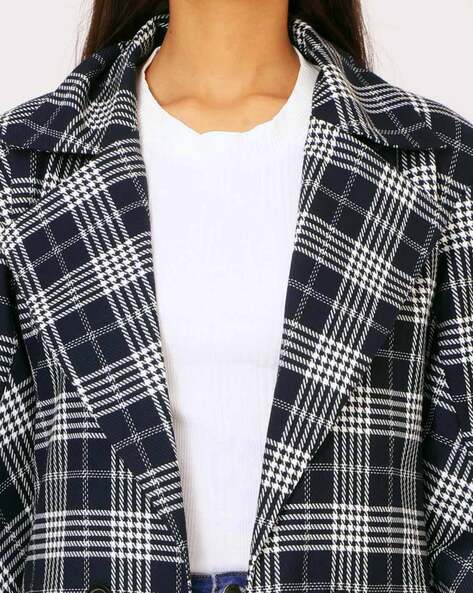 checked blazer coat