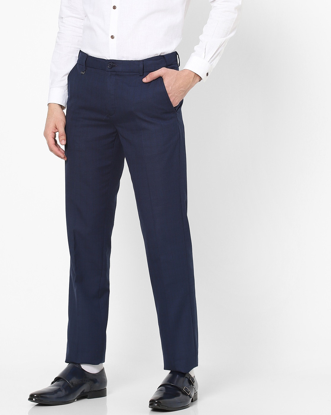 Buy Arrow Men Grey Tapered Fit Solid Formal Trousers on Myntra   PaisaWapascom