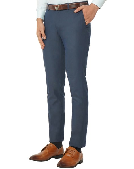 Buy BLACKBERRYS Grey Mens 4 Pocket Check Trousers | Shoppers Stop