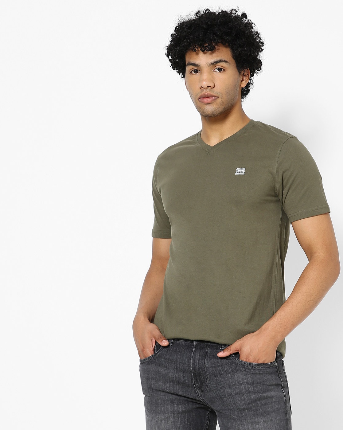 Casual Olive Green Solid Shirt - Over