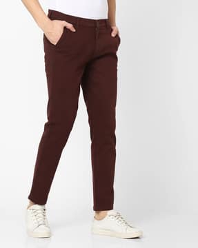 Buy Burgundy Trousers \u0026 Pants for Men 