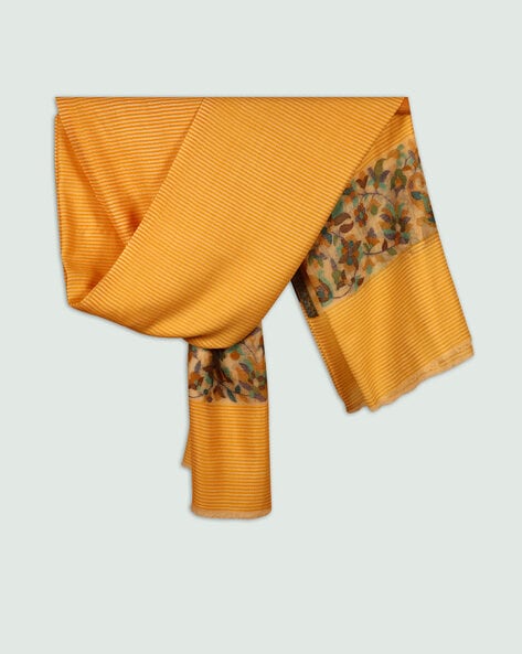 Striped Stole with Frayed Hem Price in India
