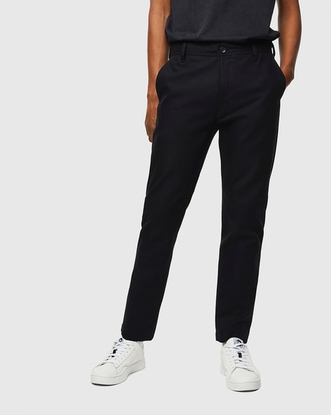 Buy Brown Solid Cotton Stretch Slim Tapered Chino Pant for Men Online India   tbase