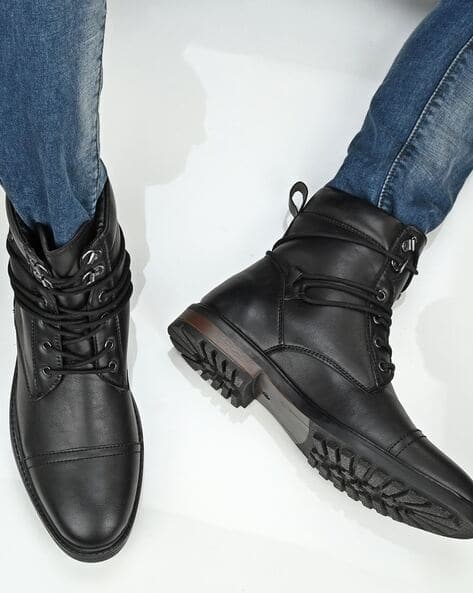 mens black casual boots
