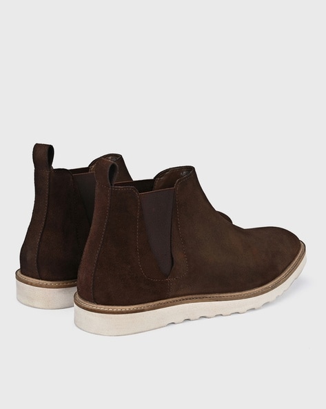 wedge sole slip on boots