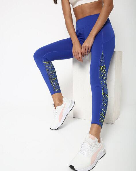 Reebok Speckle & Splatter Print Panelled Leggings with Elasticated Waist