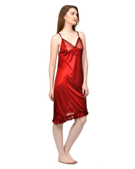 Women 2-Piece Satin Nighty Set