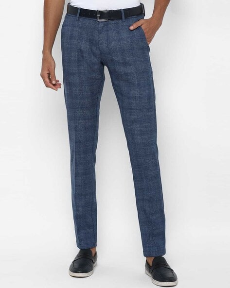Buy ALLEN SOLLY Natural Checks Regular Fit Polyester Womens Casual Trousers   Shoppers Stop