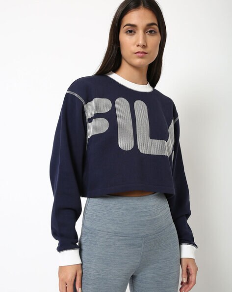 fila panel logo crew sweatshirt