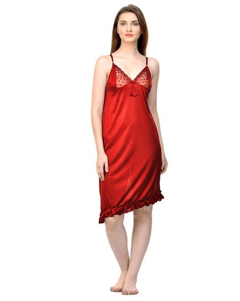 Nighties Plain Ladies Red Night Dress at Rs 216/piece in Delhi