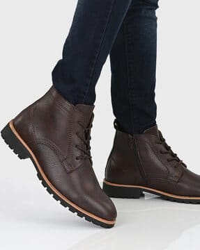 leather boots without laces