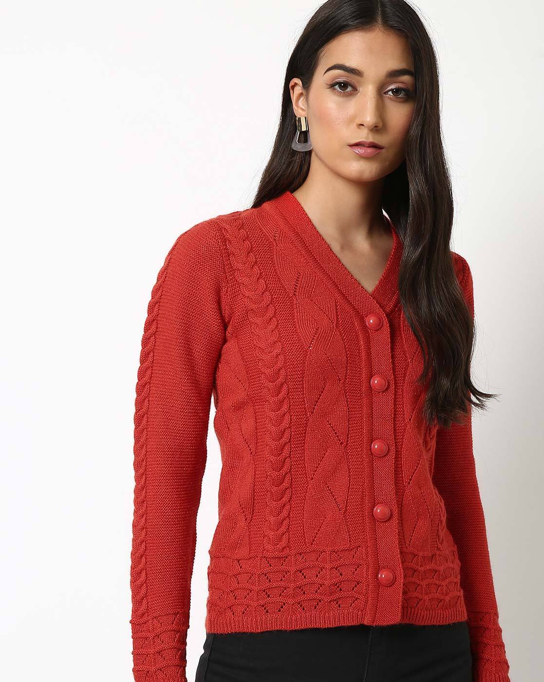 rust womens cardigan