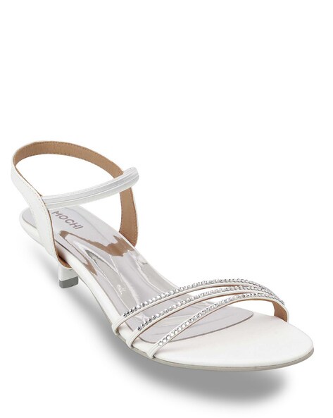 Buy White Heeled Sandals for Women by Mochi Online | Ajio.com