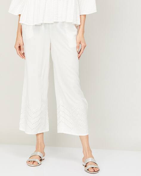 Buy White Trousers \u0026 Pants for Women by 