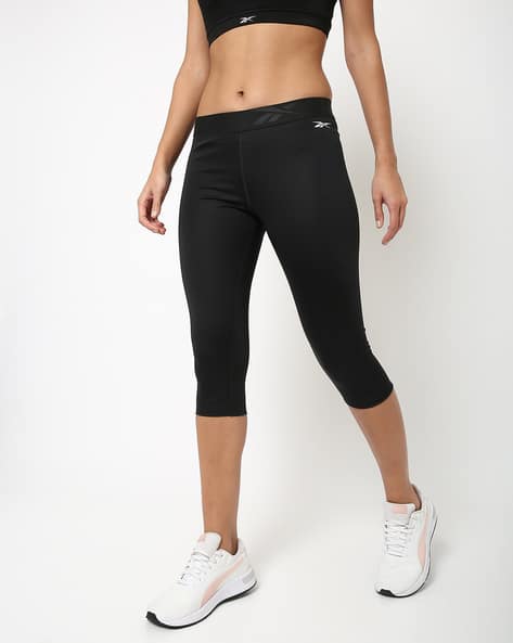 Reebok Mid-Rise Capri Leggings with Elasticated Waistband