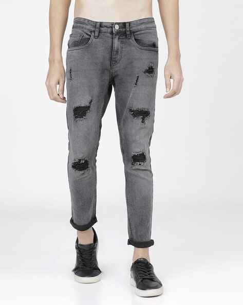 Tapered on sale grey jeans