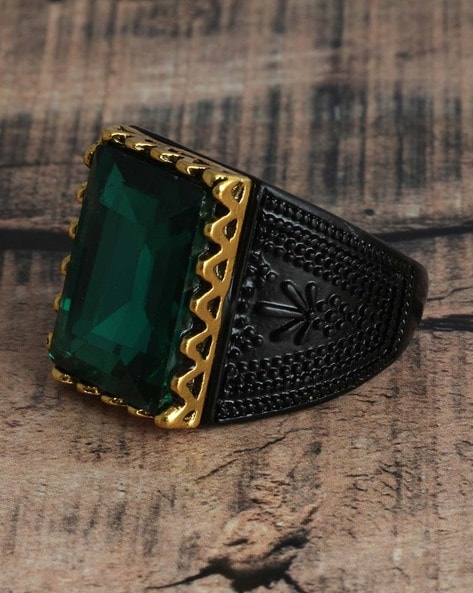 Mens Handmade Ring , Emerald Stone Ring , Green Stone Ring , Ottoman Style Men  Ring, Gift for Him, 925k Sterling Silver Ring - Etsy