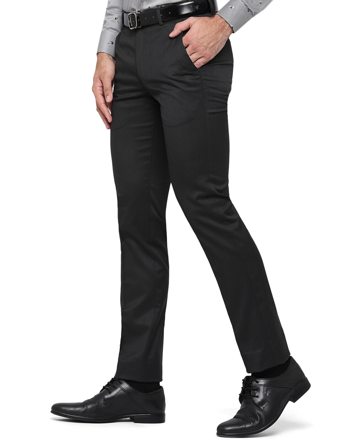 Peter England Elite Formal Trousers  Buy Peter England Elite Mens Black  Solid Slim Fit Formal Trouser Online  Nykaa Fashion