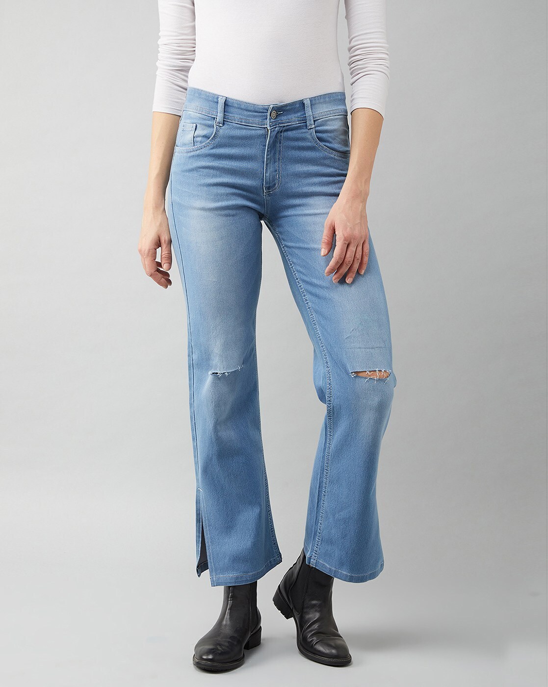 Buy Light Blue Jeans & Jeggings for Women by MISS CHASE Online